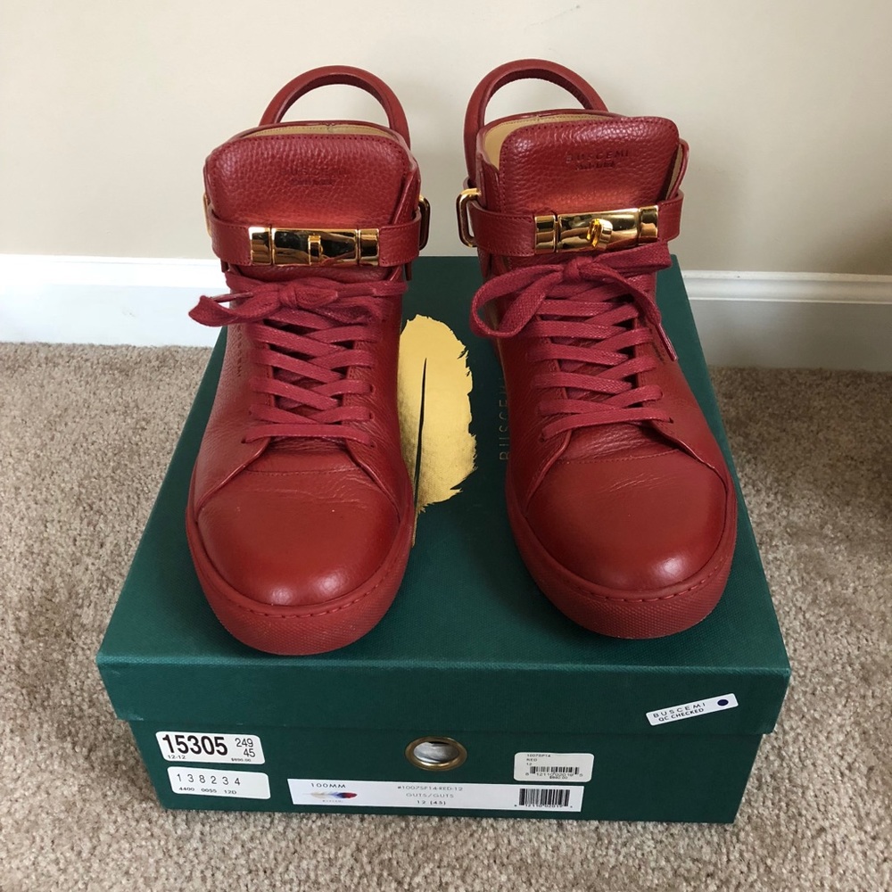 Buscemi Sneakers Red Mens Shoes SZ EU 45 US 12